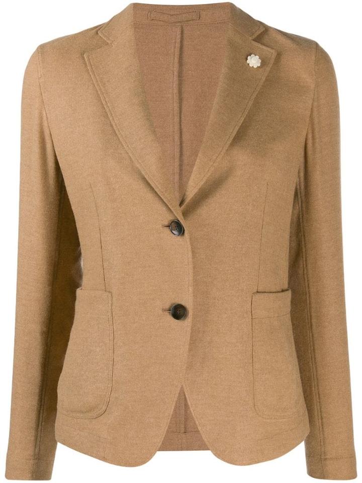 Lardini Lapel-petal Blazer - Brown