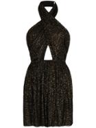 Saint Laurent Draped Cut-out Mini Dress - Black