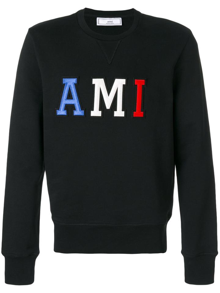 Ami Alexandre Mattiussi Sweatshirt Patched Ami Letters - Black