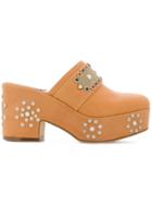 Laurence Dacade Studded Platform Mules - Nude & Neutrals