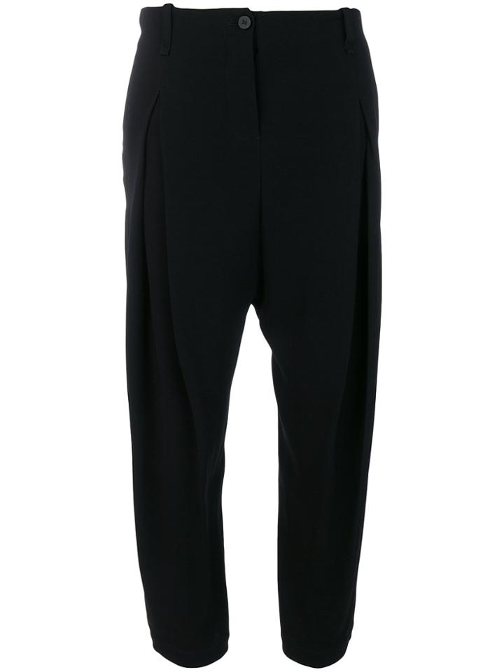 Masnada High Rise Cropped Trousers - Black