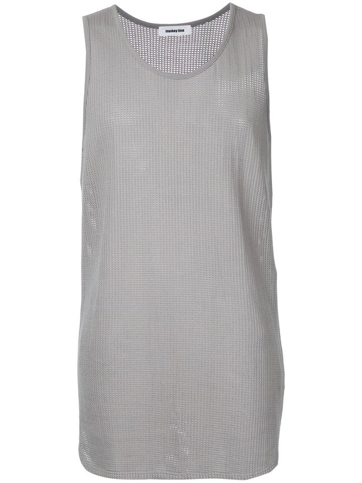 Monkey Time - Tank Top - Men - Cotton - L, Grey, Cotton