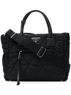 Prada Quilted Effect Tote Bag - Black