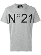 No21 Logo Print T-shirt, Men's, Size: Large, Grey, Cotton