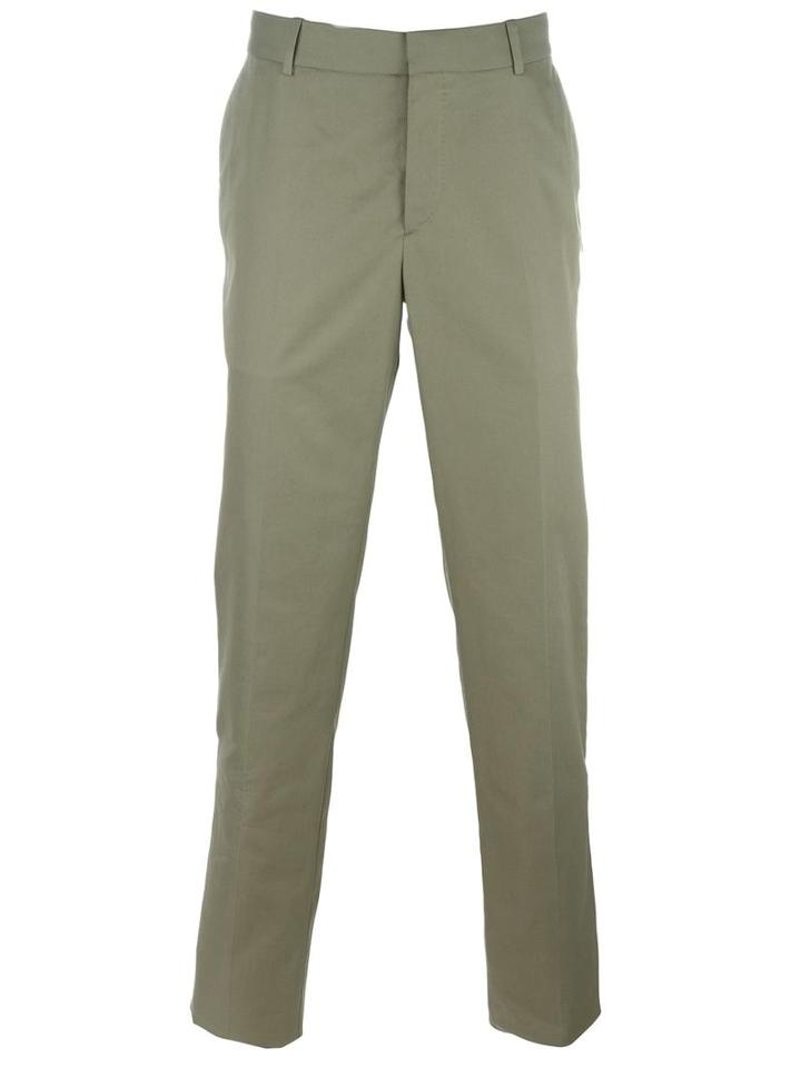Alexander Mcqueen Straight-leg Chinos, Men's, Size: 50, Green, Cotton