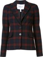 Derek Lam 10 Crosby Checked Blazer, Women's, Size: 6, Red, Ramie/polyester/polyurethane/rayon