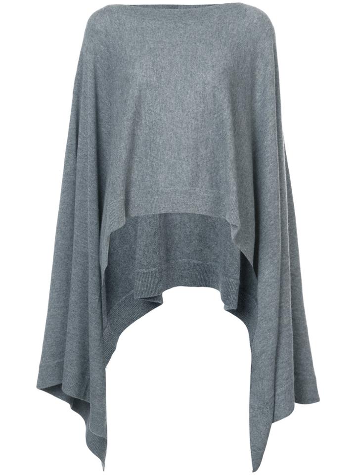 Le Kasha Draped Cape Jumper - Grey
