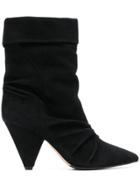 The Seller Pointed Creased Ankle Boots - Black