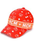 Mcm Logo Print Baseball Hat - Orange