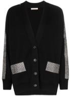Christopher Kane Crystal-embellished Relaxed Fit Wool Cardigan - Black