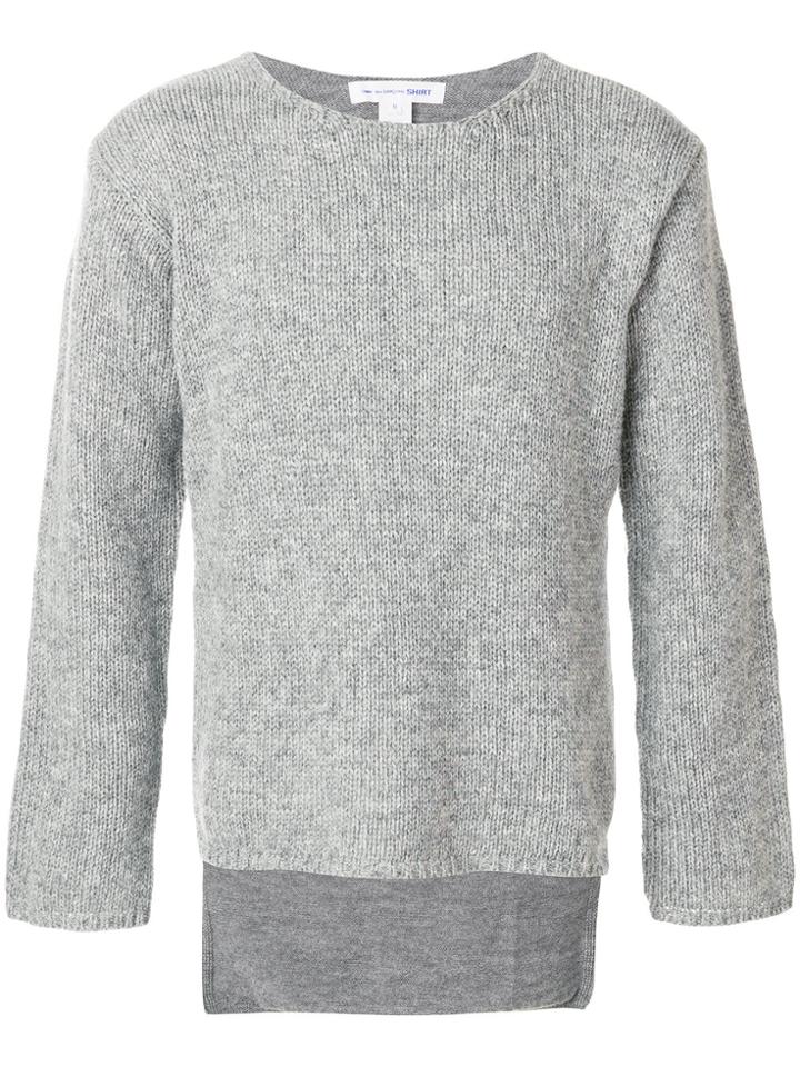 Comme Des Garçons Shirt Slits Detail Sweater - Grey
