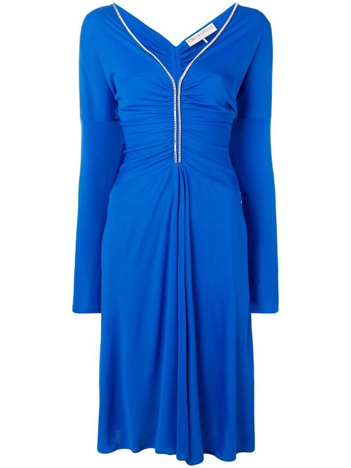 Emilio Pucci Strass Embellished Midi Dress - Blue