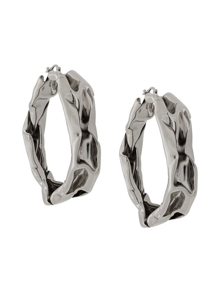 Jil Sander Thick Hoop Earrings - Silver