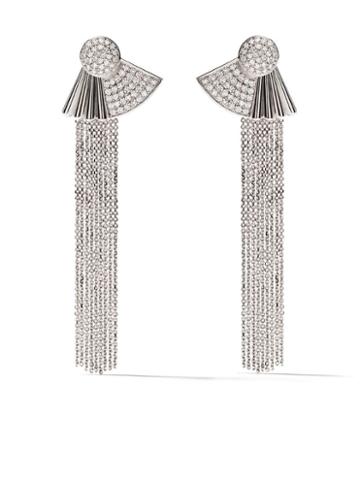 Fairfax & Roberts 18kt White Gold Tassel Diamond Earrings - Silver