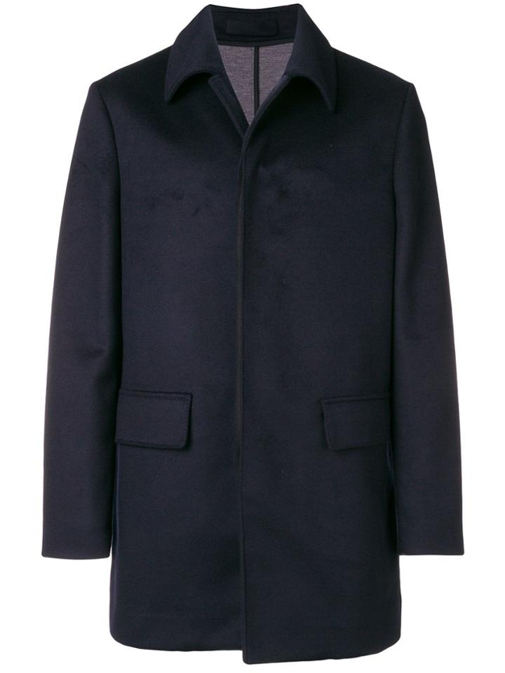 Paolo Pecora Single-breasted Fitted Coat - Blue