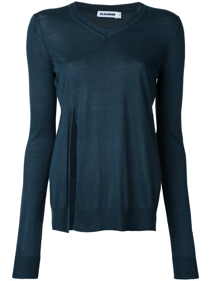 Jil Sander Side Slit Jumper - Green