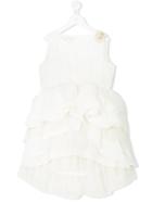 I Pinco Pallino - Tiered Ruffle Dress - Kids - Silk/cotton/nylon/acetate - 10 Yrs, White