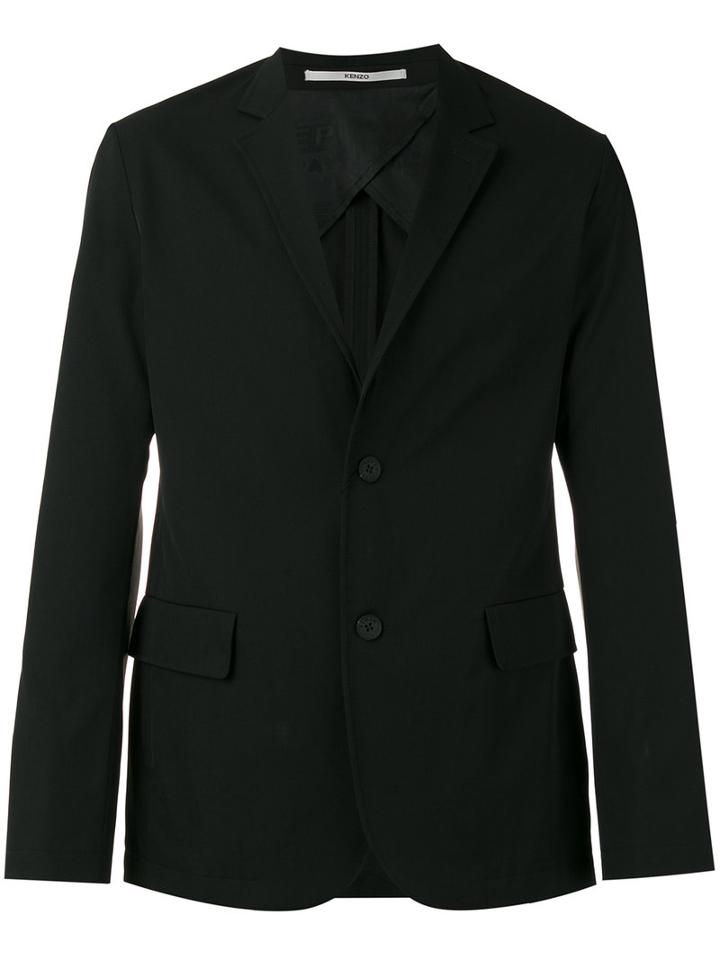 Kenzo Single-breasted Blazer, Men's, Size: 52, Black, Polyamide/spandex/elastane/virgin Wool/cotton