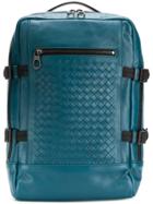 Bottega Veneta Intrecciato-detailed Backpack - Blue