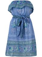 Alicia Bell Patterned Belted Waist Dress - Blue