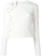3.1 Phillip Lim Zip Ruffle Trim Top - White