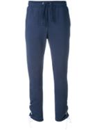 Zoe Karssen Gathered Ankle Track Pants, Women's, Size: Large, Blue, Cotton/polyester