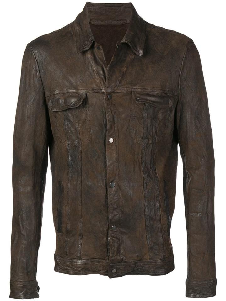Salvatore Santoro Crushed Style Shirt Jacket - Brown