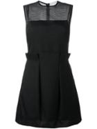 Victoria Victoria Beckham Mesh Detail Skater Dress, Women's, Size: 40, Black, Silk/nylon/wool