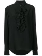 Saint Laurent Ruffle Bib Shirt - Black