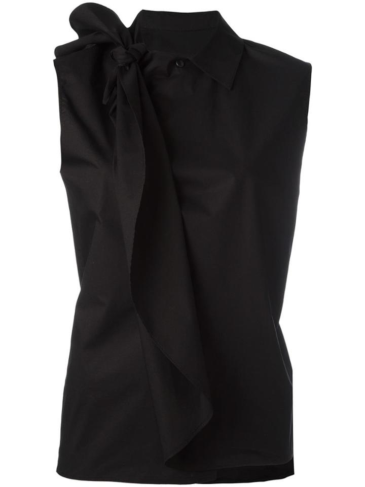 Mm6 Maison Margiela Tie Knot Detail Blouse - Black