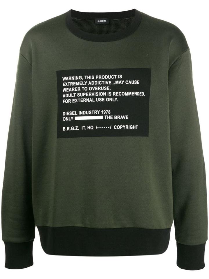 Diesel Warning Patch Sweatshirt - Green