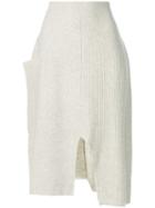 Pringle Of Scotland Asymmetric Knitted Skirt - White