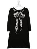 Moschino Kids Teen Trompe L'ail Milano Jersey Dress - Black