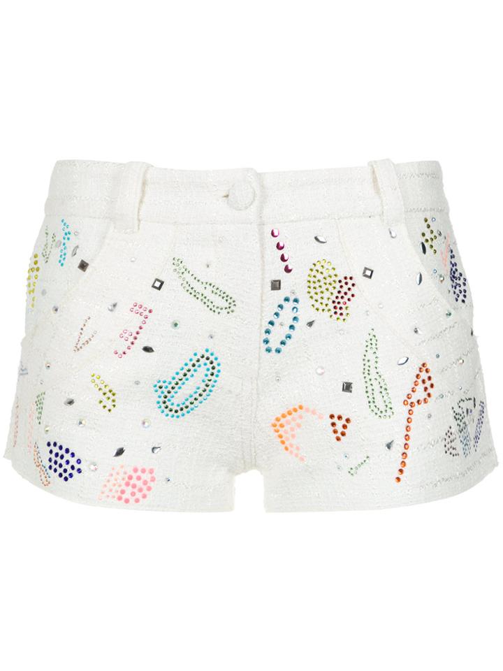 Andrea Bogosian Embellished Shorts - White