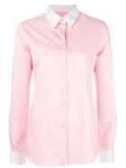 Maison Margiela Pinstripe Long Sleeve Shirt, Women's, Size: 42, Pink/purple, Cotton