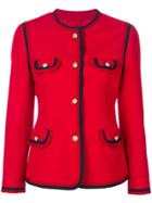 Gucci Grosgrain Trim Fitted Jacket - Red