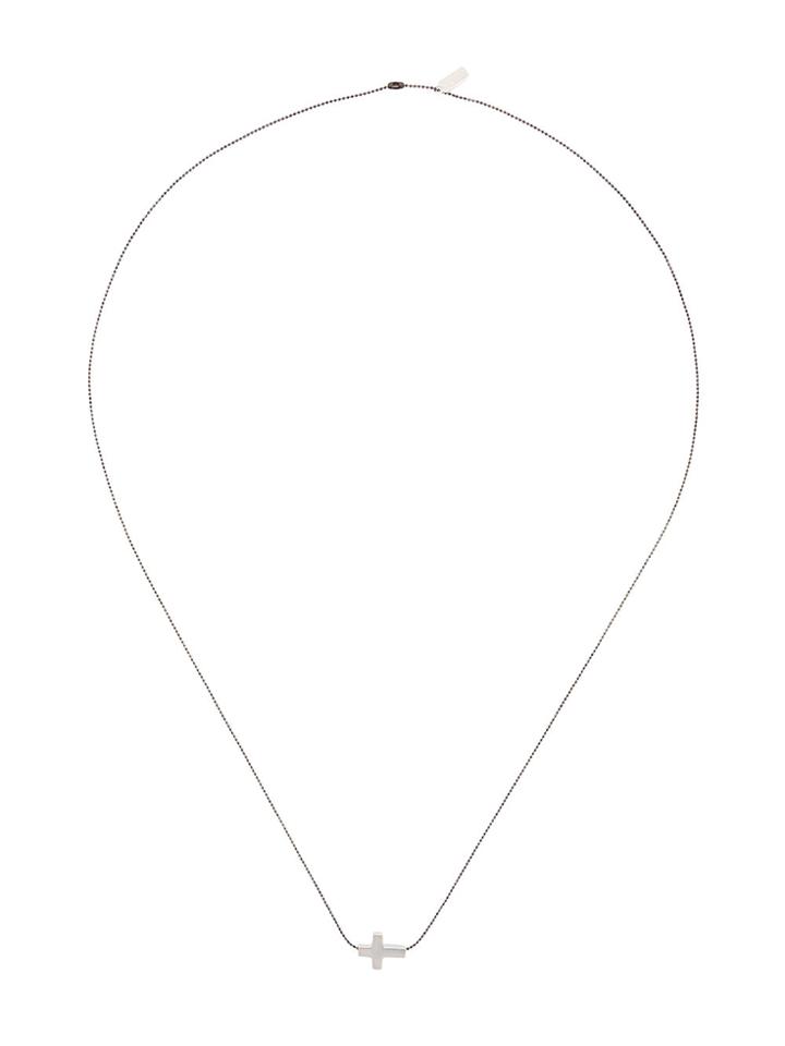 Hues Mini Side Cross Necklace - Black