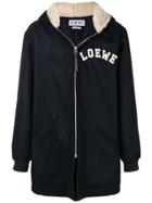 Loewe Logo Patch Shearling Jacket - Blue