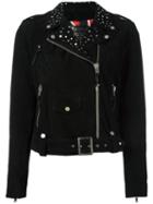 Htc Hollywood Trading Company Cropped Biker Jacket, Women's, Size: Medium, Black, Leather/viscose
