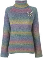 Giada Benincasa Embellished Roll Neck Jumper - Blue