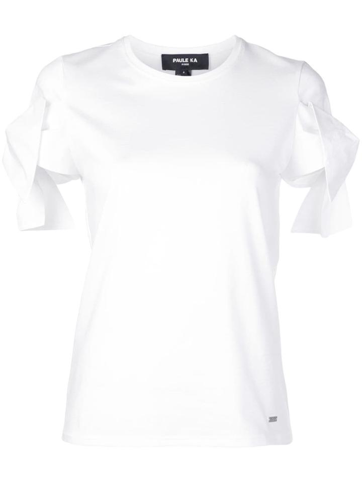 Paule Ka Ruffle Knitted Top - White