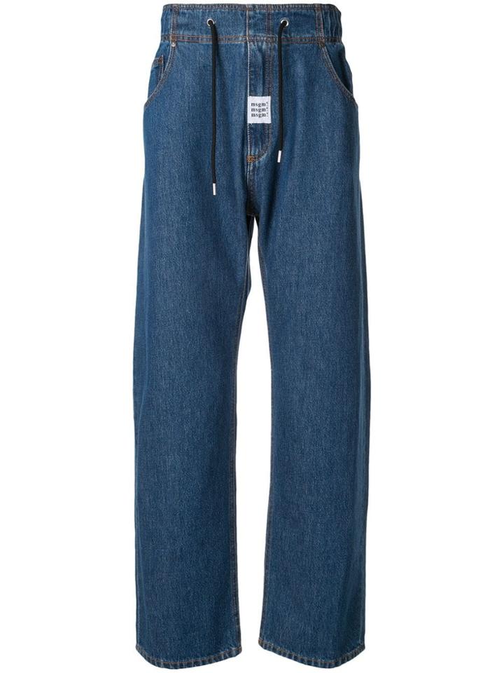Msgm Drawstring Waist Jeans - Blue