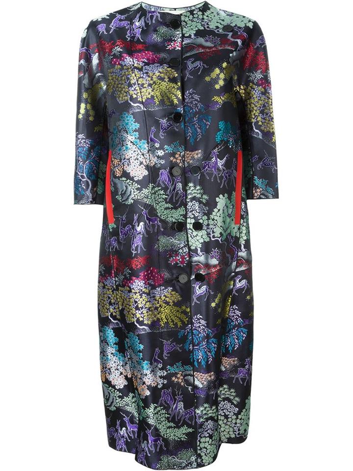 Marco De Vincenzo 'china' Print Round Neck Oversized Coat