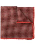 Canali Micro Check Pocket Square - Red