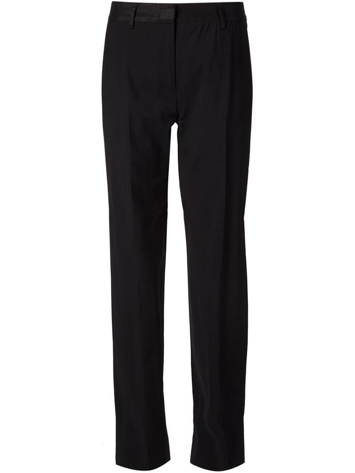 Maison Margiela Layered Straight Leg Trousers, Women's, Size: 36, Black, Wool