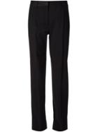 Maison Margiela Layered Straight Leg Trousers, Women's, Size: 36, Black, Wool