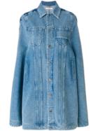 Givenchy - Denim Mid-length Cape - Women - Cotton/polyester - 38, Blue, Cotton/polyester
