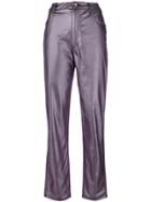 Eckhaus Latta Metallic Fitted Trousers - Pink & Purple