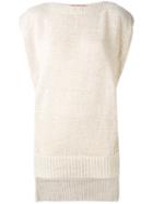 Nehera - Knitted Tabard - Women - Cotton/linen/flax/polyamide - M, Nude/neutrals, Cotton/linen/flax/polyamide