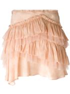 Roberto Cavalli Ruffled Mini Skirt - Pink & Purple